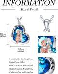 wholesale 925 Sterling Silver Blue Crystal Heart Pendant Always My Mother Forever Friend Sisters s for Women Girls-0-3