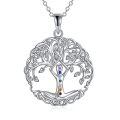 wholesale 925 Sterling Silver Tree Of Life Pendant With Chakra Stones-0-0