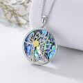wholesale Sterling Silver Crystal Abalone Shell Animal Pendant Tree of Life Necklace-0-15