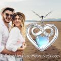 wholesale 925 Sterling Silver Infinity Heart Pendant w/ Blue Opal Stone & CZs for Women-0-4