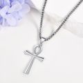 wholesale 925 Sterling Silver Egyptian Ankh Cross Pendant Necklace  for Men-0-2