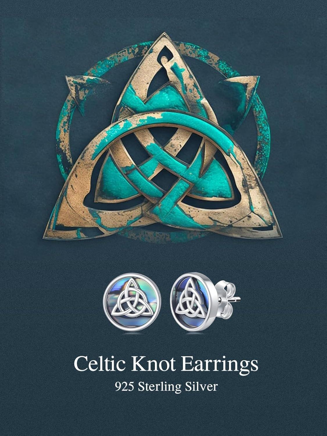 Sterling Silver Irish Shamrock Claddagh Celtic Knot Stud Earrings St Patricks Day Jewelry-0-6