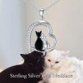 wholesale 925 Sterling Silver Heart Cats Pendant Necklaces for Women Elegant Animal  Ideas-0-1