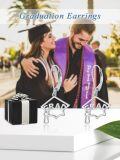 wholesale 925 Sterling Silver Graduation Cap Dangle Leverback Earrings for Women Girls High School College Gift Ideas-0-5