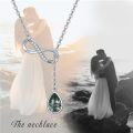 wholesale 925 Sterling Silver Green Moss Agate CZ Infinity Drop Pendant Necklace-0-6