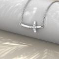 wholesale 925 Sterling Silver Cubic Zirconia Cross Pendant Necklace for Women Religious -0-2