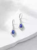 TOUPOP Sterling Silver Gemstone Teardrop Dangle Drop Earrings-0-3