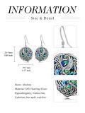 TOUPOP Sterling Silver Abalone/Black Agate Phoenix Dangle Earrings-0-3