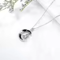 wholesale 925 Sterling Silver Crescent Moon & Spider Necklace Pendant for Women Girls Gifts Jewelry Accessories 48cm Chain Length-0-4