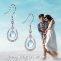 wholesale 925 Sterling Silver Teardrop Rainbow Moonstone Dangle Earrings for Women's Gifts-0-1
