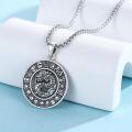 wholesale 925 Sterling Silver Round Pendant with Dragon and Egyptian Symbols for Men's Necklaces-0-1