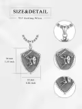 TOUPOP 925 Sterling Silver St Medal Protection Necklace For Men Women-0-4