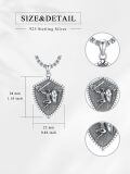 TOUPOP 925 Sterling Silver St Medal Protection Necklace For Men Women-0-4