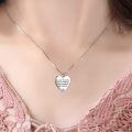 wholesale 925 Sterling Silver Heart Pendant Necklace with Cubic Zirconia Charm - Inspirational Quote s for Sisters Moms Wives Girlfriends-0-2