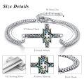 wholesale 925 Sterling Silver Abalone Shell Star of David Celtic Cross Charm Bracelet for Women Men  6-8 Adjustable Chain Length-0-4