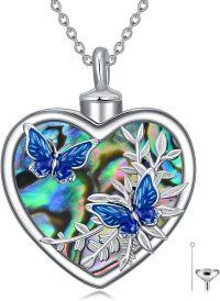 wholesale Sterling Silver Birthstone Infinity Dog Angle Cross Turtle Tree of Life Urn Necklace for Women s Ashes Wings Cremation Jewelry Heart Pendant-Butterfly-Butterfly