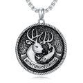 wholesale 925 Sterling Silver Hunting Fishing Pendant Necklace With Deer And Fish Design-0-0
