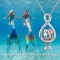wholesale 925 Sterling Silver Mermaid Infinity Love Necklace for Women-0-4