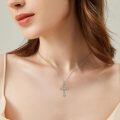 wholesale 925 Sterling Silver Cross Pendant Necklace With Abalone Shell Two Tone Plating-0-1