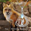 wholesale 925 Sterling Silver Moonstone Fox Pendant Necklace for Women-0-1