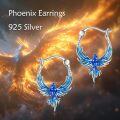 wholesale Sterling Silver Gold Zircon Phoenix Dangle Earrings for Women Gifts-0-2