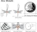 wholesale 925 Sterling Silver Dragonfly Earrings With Rose Gold Hearts-0-1