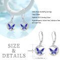 wholesale 925 Sterling Silver Blue Moonstone Butterfly Drop Earrings-0-3