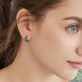 wholesale 925 Sterling Silver Cross Turquoise Stone Hoop Earrings Punk Gothic Jewelry for Women and Men-0-2