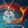 TOUPOP Sterling Silver Crystal Phoenix Pendant Necklace For Women-0-1
