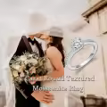 TOUPOP Sterling Silver 1 Carat Twisted Round Moissanite Engagement Ring-0-3