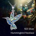 wholesale 925 Sterling Silver Abalone Shell Hummingbird Pendant Necklace for Women Men s-0-4