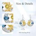 wholesale 925 Sterling Silver Celestial Sun & Stars Drop Dangle Earrings s for Women Girls Mom-0-3