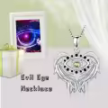 TOUPOP Sterling Silver Peridot Angel Wings Protection Pendant Necklace-0-4