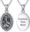 wholesale  Sterling Silver 12 Month Birth Flower Photo Locket Necklace Jewelry Gift -0-42