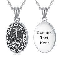 wholesale 925 Sterling Silver Oval Locket Bracelet Wholesale With Floral Engraving And Chain Clasp-07-July-Lotus-p-07-July-Lotus-text-3.photo&text customized-07-July-Lotus-1.no custom-2.text customized