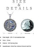 wholesale 925 Sterling Silver Viking Wolf with Runes & Abalone Shell Pendant Necklace-0-3