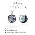 wholesale 925 Sterling Silver Viking Wolf Head Rune Abalone Shell Pendant Necklace-0-3