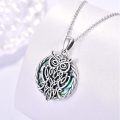 wholesale 925 Sterling Silver Abalone Shell Owl Celtic Knot Pendant Necklace-0-1