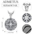 wholesale 925 Sterling Silver Compass Necklace w/ 24 Rolo Chain & CZ Accents - Graduation Gift for Her-0-1