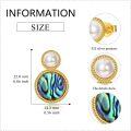 wholesale 925 Sterling Silver Plated Gold- Abalone Shell Pearl Round Stud Earrings for Women s-0-3