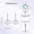 wholesale 925 Sterling Silver Moonstone Star & Crescent Dangle Earrings-0-1