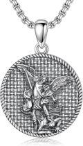 wholesale 925 Sterling Silver Saint Michael Archangel Medal Necklace Christian Religious s for Men Women Boys Girls-0-0