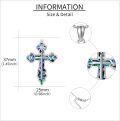 wholesale 925 Sterling Silver Abalone Shell Inlay Saint Michael Crucifix Pendant for Men's Necklaces-0-4