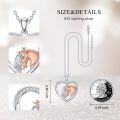 wholesale 925 Sterling Silver Horse & Girl in Heart Shape Pendant Necklace for Women-0-3