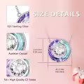 TOUPOP Sterling Silver White Zirconia Crystal Circle Pendant Necklace Gift-0-3