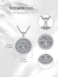wholesale 925 Sterling Silver Norse Jewelry - Vegv¨ªsir & Tree of Life Compass Pendant with Wolf and Mjolnir Charm -0-1