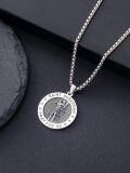 wholesale 925 Sterling Silver &  Saint Sebastian Medal Pendant with Chain - Catholic Protection  for Men and Women-0-2