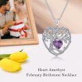 wholesale TOUPOP Tree Of Life Necklace Sterling Silver Amethyst February Birthstone Pendant Necklace Irish Celtic Heart Tree Jewelry Birthday Christmas Gifts For Women Wife Girlfriend -0-3