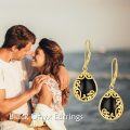 wholesale 925 Sterling Silver Black Onyx Teardrop Filigree Leverback Earrings - Bohemian  for Women-0-5