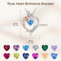 wholesale TOUPOP March Birthstone Necklace 925 Sterling Silver Rose Heart Aquamarine Necklace Heart Butterfly Pendant Necklace Jewelry Anniversary Birthday Christmas Gifts For Women Her Wife Girlfriend Mom -0-4